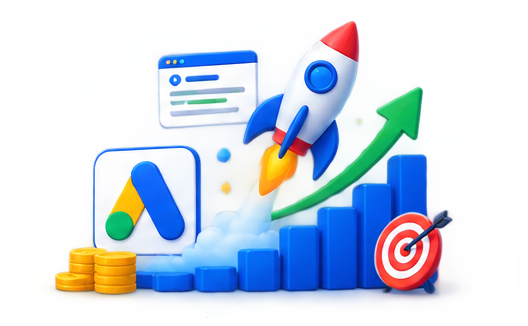 Google Ads campaign growth and performance illustration