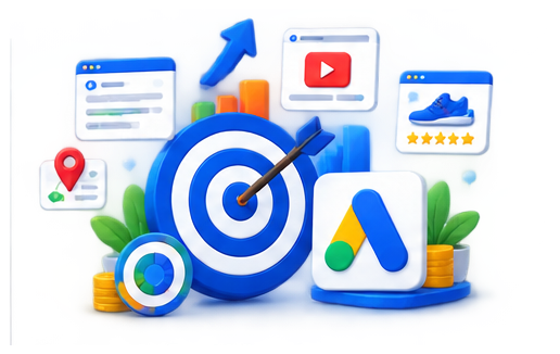 Google Ads campaign target and growth visual