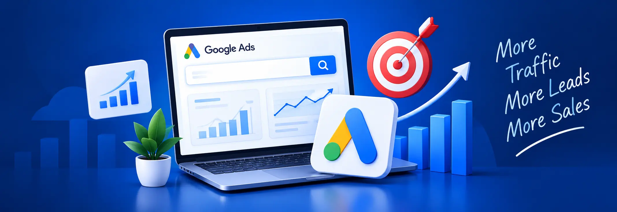 Google Ads campaign growth dashboard and advertising performance visual